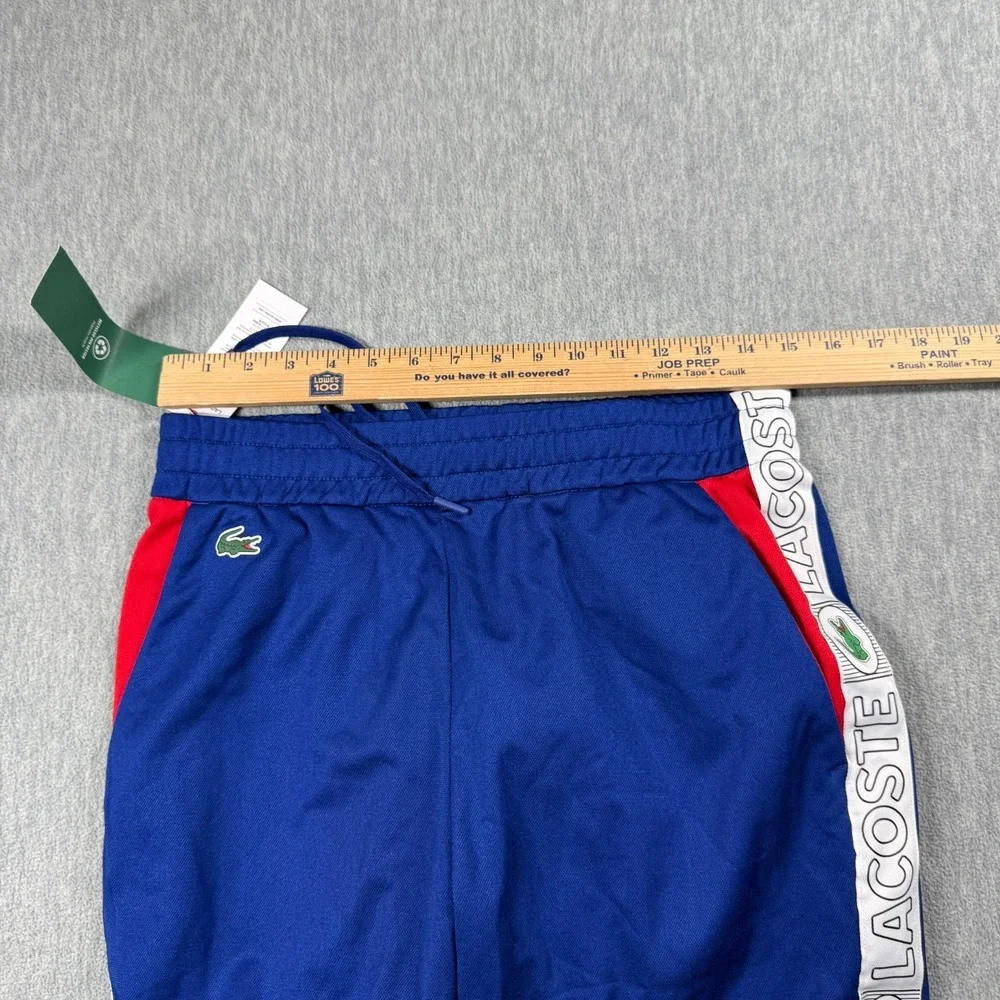 Lacoste Sweatpants Mens M Blue Red Taped Logo Side Stripe Athletic Track Pants